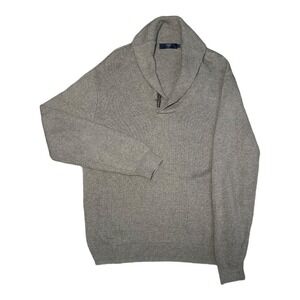 J. Crew Mens XL Beige Shawl Collar Pullover‎ Sweater